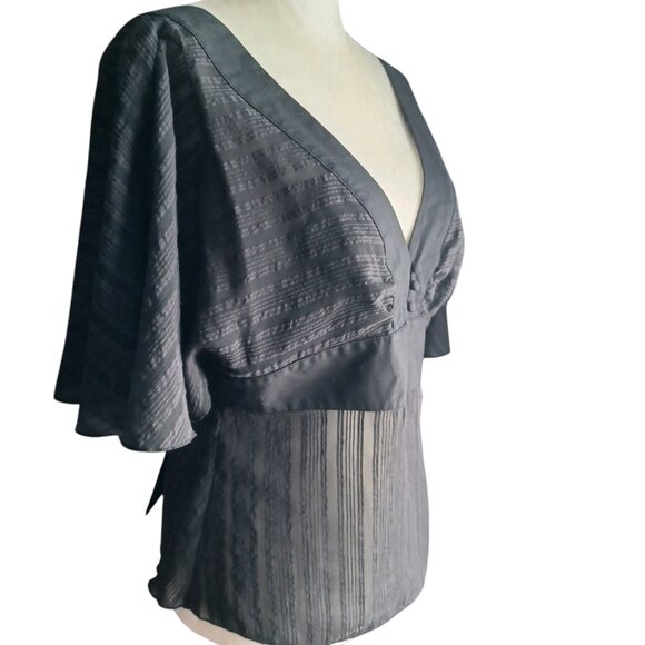 Bebe Sexy Black Top Open Back with Ties - Picture 3 of 9